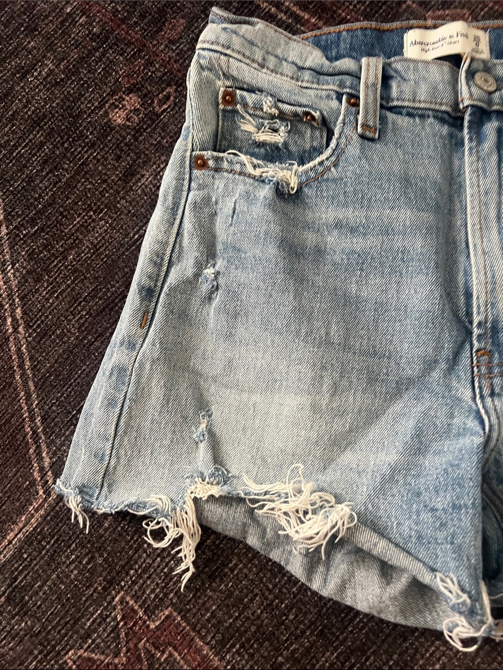 Abercrombie Light Blue Distressed Denim Shorts - Women - Picture 4 of 5